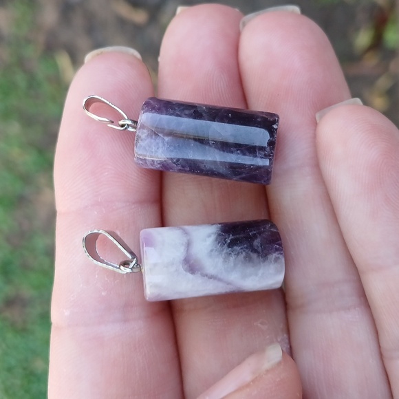 New 2pc Column Amethyst Pendant. - Picture 6 of 8